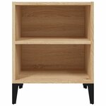 vidaXL Table de chevet avec pieds en métal chêne sonoma 40x30x50 cm