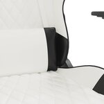 vidaXL Chaise de jeu avec repose-pied Blanc et noir Similicuir