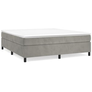 vidaXL Sommier à lattes de lit et matelas Gris clair 180x200cm Velours
