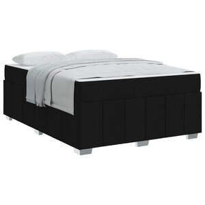 vidaXL Cadre de lit avec matelas Noir 140 x 200 cm tissu