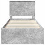 vidaXL Cadre de lit Béton 90 x 200 cm Bois de pin massif
