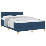 vidaXL Lit à ressorts avec coussin Bleu 160 x 200 cm tissu