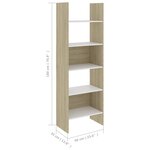 vidaXL Bibliothèque Blanc et chêne sonoma 60x35x180 cm Bois ingénierie