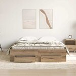 vidaXL Cadre de lit avec tiroirs chêne artisanal 160 x 200 cm