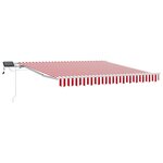 vidaXL Auvent Rétractable Rouge et Blanc 350 x 250 cm Tissu et acier