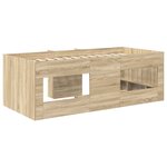 vidaXL Cadre de Lit Élevé pour Enfants 2 Pièces Chêne Sonoma 90 x 190 cm
