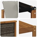 vidaXL Ensemble de canapés d'extérieur 6 pc Naturel et gris clair