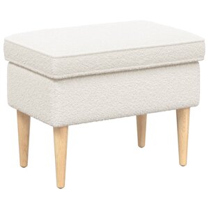 vidaXL Pouf Crème 55 x 35 x 41 cm Bouclé