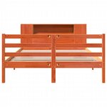 vidaXL Lit bibliothèque sans matelas cire marron 150x200 cm pin massif