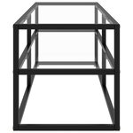 vidaXL Meuble TV noir avec verre trempé 120x40x40 cm