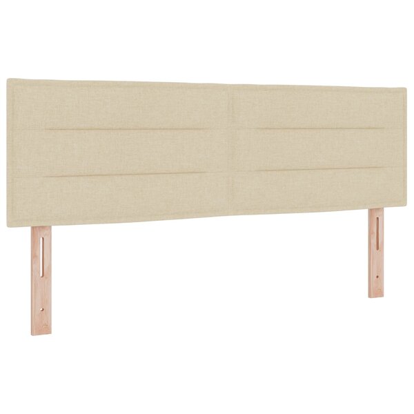 vidaXL Tête de lit LED avec bandes LED Crème 144 cm tissu