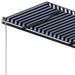 vidaXL Auvent manuel rétractable sur pied 350x250 cm Bleu/blanc