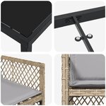 vidaXL Ensemble de salle à manger pour jardin 5 Pièces Beige polyrotin