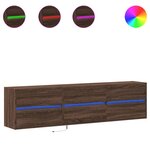 vidaXL Meuble TV mural avec LED chêne marron 180x31x45 cm
