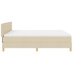vidaXL Lit avec sommier avec matelas crème 180x200 cm en tissu