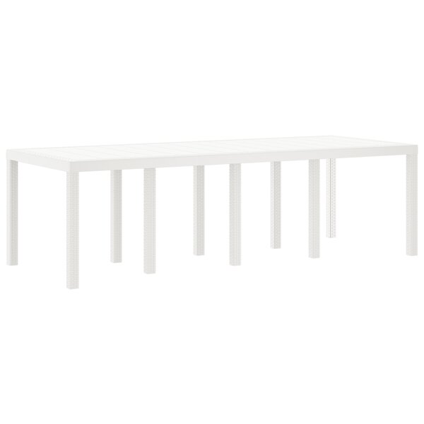 Table de jardin vidaXL Blanche 250x100x73 cm en Poly Rattan