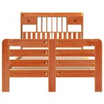vidaXL Lit bibliothèque sans matelas cire marron 135x190 cm pin massif