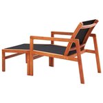 vidaXL Chaise de jardin et repose-pied Eucalyptus solide et textilène
