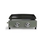 Plancha gaz 2 brûleurs 45 5 x 35 5 cm - Plaque de cuisson acier émaillé 4/6 personnes