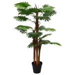 vidaXL Palmier Artificiel avec Feuilles en Éventail Vert