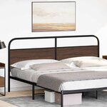 vidaXL Tête de lit chêne marron 190 cm acier et bois d'ingénierie