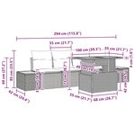vidaXL Ensemble de canapé de jardin 5 Pièces Gris Poly rotin