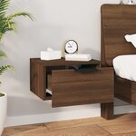 vidaXL Tables de chevet murales 2 Pièces Chêne marron 34x30x20 cm