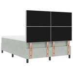 Lit Box Spring vidaXL avec Matelas Gris Clair 140x190 cm Velours