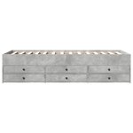 vidaXL Lit de jour avec tiroirs sans matelas gris béton 90x200 cm