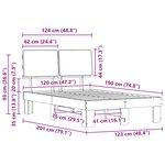 vidaXL Cadre de lit avec tête de lit rembourrée Gris clair