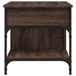 vidaXL Table basse chêne marron 70x50x50 cm bois d'ingénierie et métal