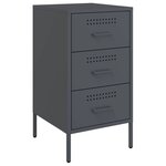 vidaXL Table de chevet 2 Pièces anthracite 36x39x68 cm acier