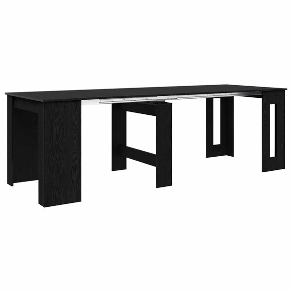 vidaXL Table à dîner 240 x 85 x 75 cm Bois d'ingénierie Chêne noir