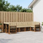 vidaXL Ensemble de canapés d'extérieur 7 Pièces Naturel et Beige