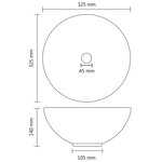 vidaXL Lavabo rond de luxe de salle Gris foncé mat 32 5x14cm Céramique
