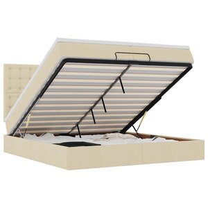 VidaXL Cadre de lit ottoman avec matelas crème 200x200cm tissu