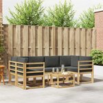 vidaXL Ensemble de canapés d'extérieur 7 Pièces Blanc et anthracite