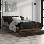vidaXL Cadre de lit sans matelas chêne fumé 120x190 cm bois ingénierie