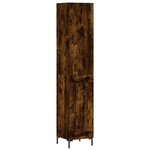 vidaXL Buffet haut Chêne fumé 34 5x34x180 cm Bois d'ingénierie
