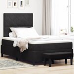 vidaXL Lit à ressorts avec matelas Noir 120 x 190 cm Velours