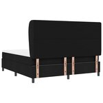 vidaXL Lit à ressorts avec matelas Noir 180 x 200 cm tissu