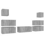 vidaXL Ensemble de meubles TV 7 Pièces Sonoma gris Bois d'ingénierie