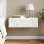 vidaXL Table d'appoint murale Blanc 87 5 x 34 5 x 17 cm