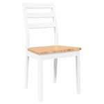 vidaXL Chaises à manger 2 Pièces blanc bois massif caoutchouc