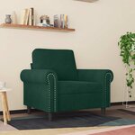 vidaXL Fauteuil Vert foncé 60 cm Velours