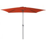Parasol aluminium avec manivelle 3x2m tilt paprika