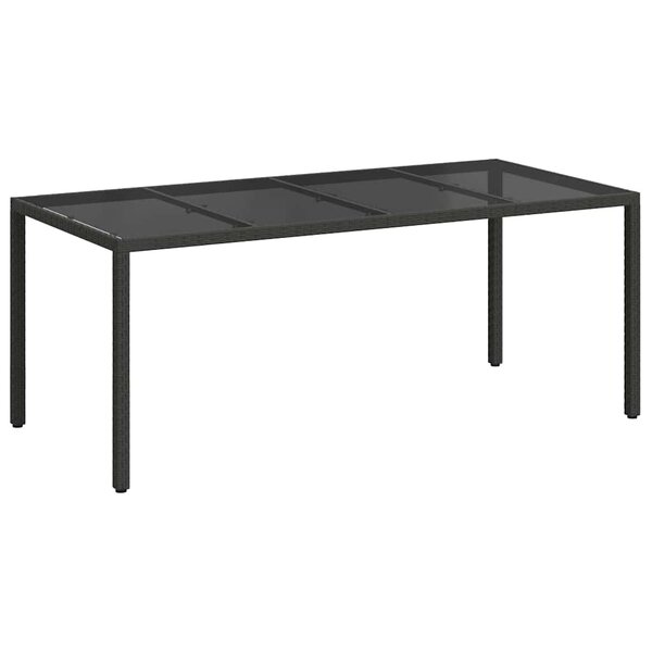 vidaXL Table de jardin pour repas Noir 190 x 90 x 75 cm Poly rotin