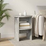 vidaXL Meuble d'appoint Gris Béton Ø40 x 50 cm Bois d’ingénierie