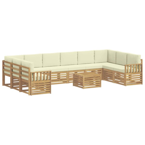 vidaXL Ensemble de canapés d'extérieur 8 Pièces Blanc et Crème