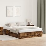 Cadre de lit de rangement vidaXL Chêne fumé 140x190 cm